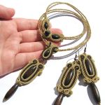 komplet biżuterii sutasz brąz i złoto - 