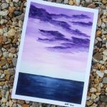 Akrylowe obrazy na papierze - pejzaż - Obraz 3 - fioletowe morze