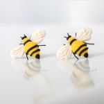 Pszczoły - designerskie kolczyki wkręty - Pszczoła - eleganckie kolczyki wkręty