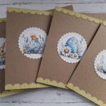 Zestaw 4 kartek wielkanocnych z życzeniami „Niebiesko-żółty” - środek kartek