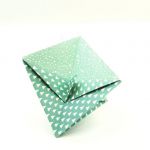 Bombka origami turkus stożek choinki i kropki - 3