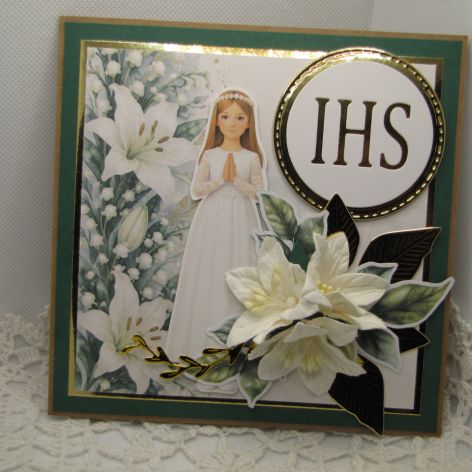 Kartka komunijna dla dziewczynki w pudełku 08