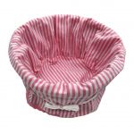 Koszyk Wiklinowy z Materiałową Wkładką Rękodzieło 24x13 cm Różowy  - 
