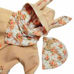 Komplet płaszczyk z uszkami oraz czapka i chustka r.80/86 - 