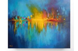 Pejzaż abstrakcyjny -obraz akrylowy