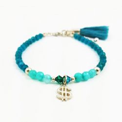 Bransoletka srebrna z dolarem.