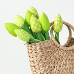ZIELONE TULIPANY, bawełniany bukiet - bawełniany bukiet zielonych tulipanów