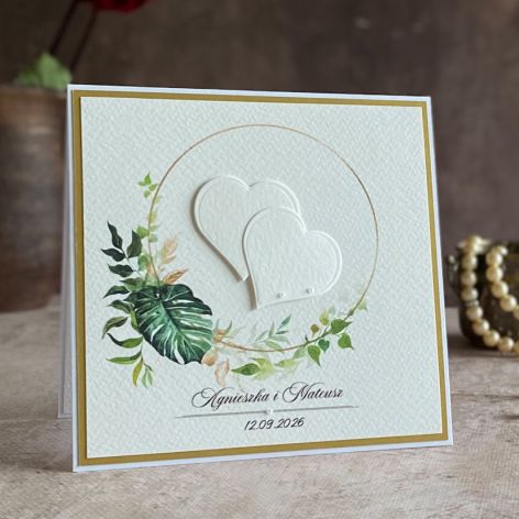 Kartka ślubna w ozdobnej kopercie W 45