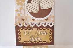 Kartka ślubna z serduszkami