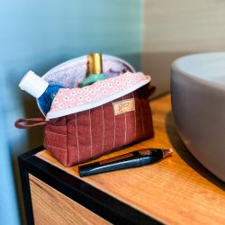 Lniana kosmetyczka box + gumka scrunchie