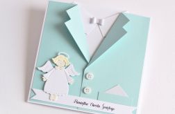 Turkusowy GARNITUR pamiątka Chrztu Św.