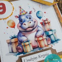 Kartka urodzinowa z hipciem, personalizacja
