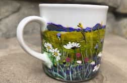 Porcelanowy kubek ręcznie malowany Łąka 2