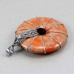 Jaspis cesarski i srebro - wisior - 