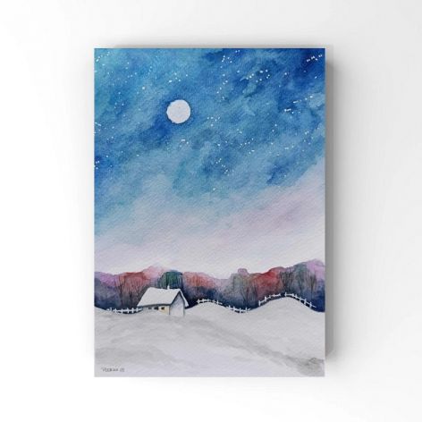 Pejzaż-awarela formatu 24x18 cm 