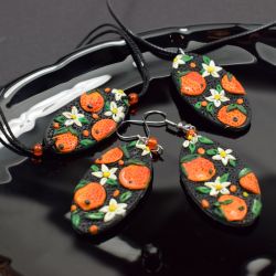 Komplet biżuterii "soczyste pomarańcze"