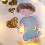 Świecący obrazek z aniołem, pamiątka dla dziecka - dekoracja led dla dziecka