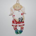 Będę w reprezentacji - aniołek z masy solnej, prezent, dekoracja - 