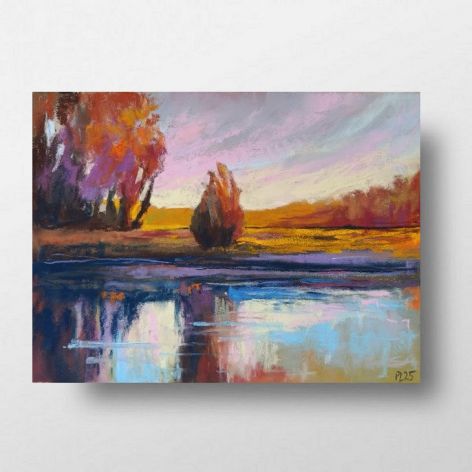 Pejzaż 2-praca formatu 18x24 cm pastele