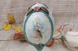 Pisanka Dekoracyjna na Postumencie - Wiosenny Zajączek Vintage