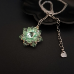 Zielony Zestaw Biżuterii "Chrysolite" - pastelowy delikatny naszyjnik