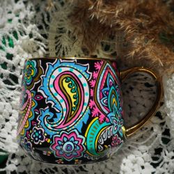 ręcznie malowany kubek KOLOR paisley