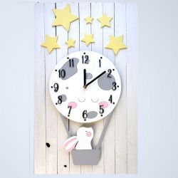 Zegar dla dziecka z króliczkiem