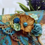 Kartka na ślub -turkusy i złoto - 