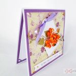 Kartka UNIWERSALNA z pomarańczowymi kwiatami - Ręcznie robiona kartka okolicznościowa na różne okazje
