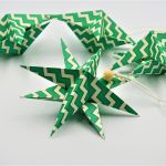 Bombki origami gwiazdy 4 sztuki zielone zygzaki - 1