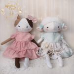 Kotek Bella przytulanka w sukience róż GOTOWA - 