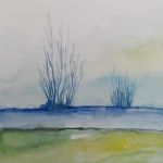 Pejzaż-akwarela formatu 24/18 cm . - 