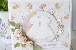 Pamiątka Chrztu Świętego - na różowo v.11