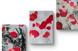 Kompozycja maki na plotnie bez ramy