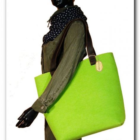 Duża zielona- neonowa XXL minimalistyczna torebka
