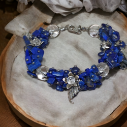 Bransoletka z Lapis Lazuli i kryształów 