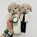 Młoda Para pieski maskotki prezent ślubny - prezent ślubny maskotki