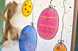 Kartka okolicznościowa malowana na Wielkanoc