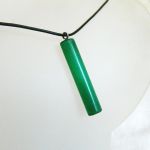 Zielony kwarc Kocie Oko, minimalistyczny wisiorek uniseks - 