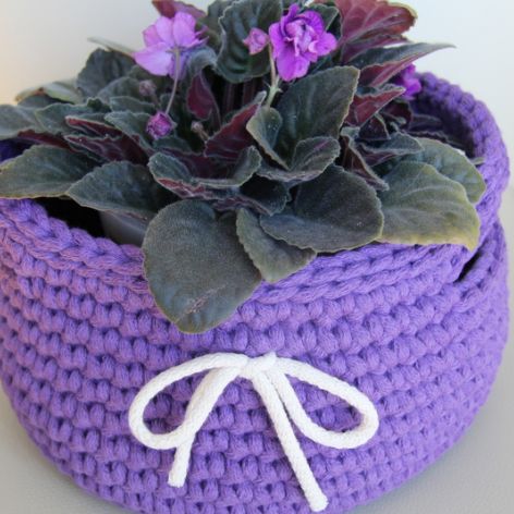 Koszyk bawełniany (fioletowy)