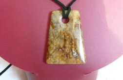 Uspokajajacy jaspis oceaniczny, duży wisior w kształcie trapezu