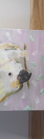 Obraz KAKADU 29 x 29 akryl na podobraziu dla LOGOPEDY