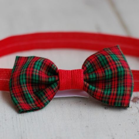 Opaska niemowlęca - Świąteczna kokardka