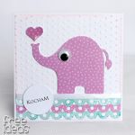 Słoń z serduchem - Kartka Walentynki KW029 - walentynka słonik