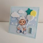 Kartka na urodziny roczek chłopiec z balonami - Kartka na urodziny roczek chłopiec z balonami