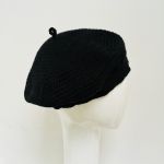 Klasyczny czarny beret francuski z antenką - beret z antenką