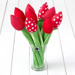 CZERWONE bawełniane tulipany
