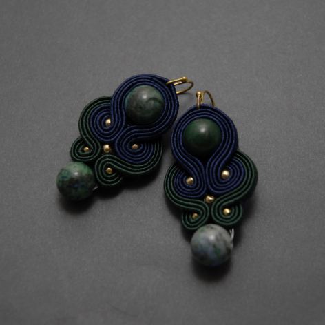 kolorowe kolczyki lub klipsy sutasz z chryzokolą 1