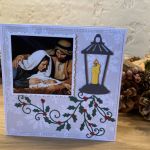 kartka bożonarodzeniowa - św. Rodzina i lampion - kartka od przodu