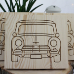 Drewniany obrazek Mini Cooper - Dostępne są 2 sztuki